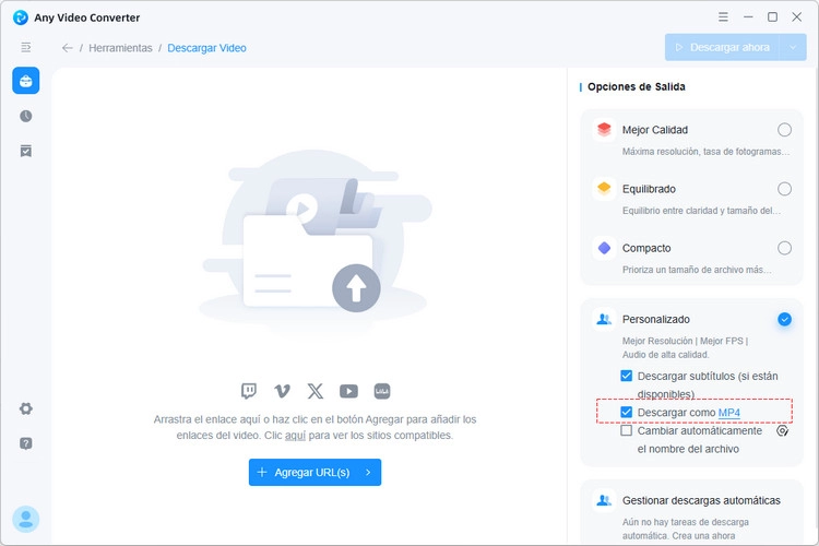 Añadir la URL de un vídeo a Any Video Converter