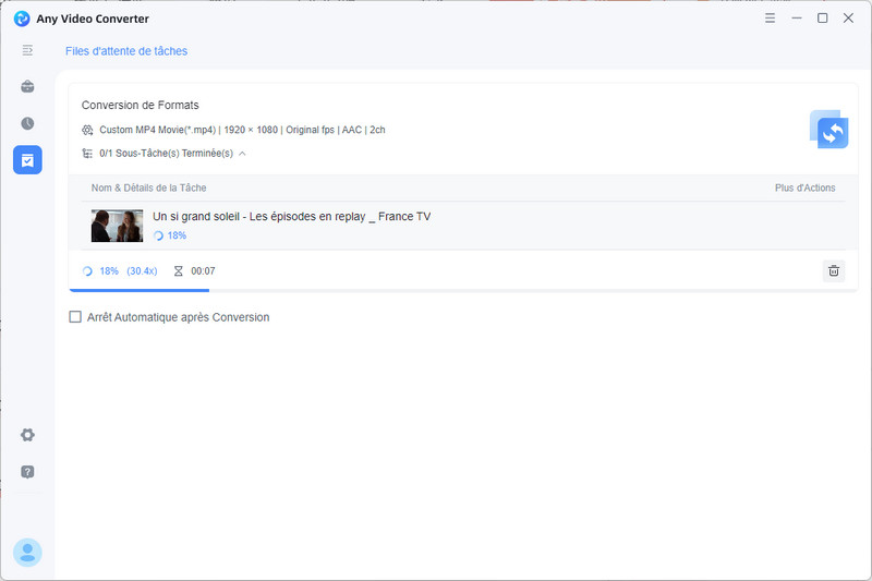 Démarrez la conversion