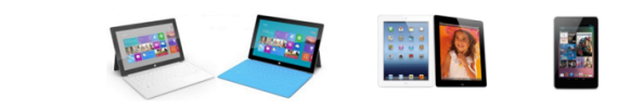 tablet surface microsoft vs nouveau iPad vs Google Nexus