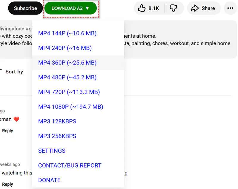 descargar vídeos de YouTube con la extensión de Firefox