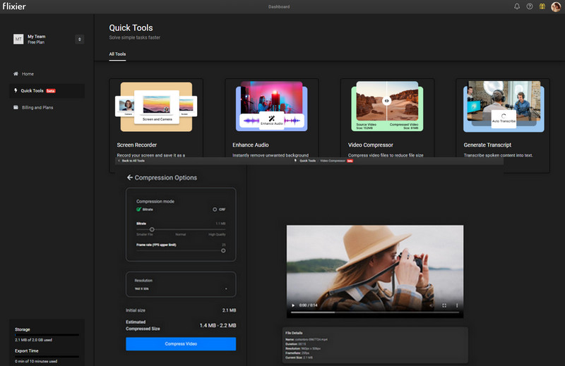 flixier video compressor