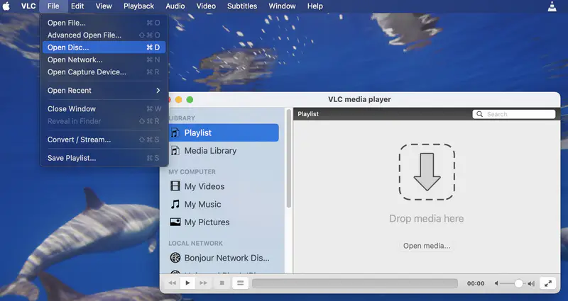 open disc on vlc mac