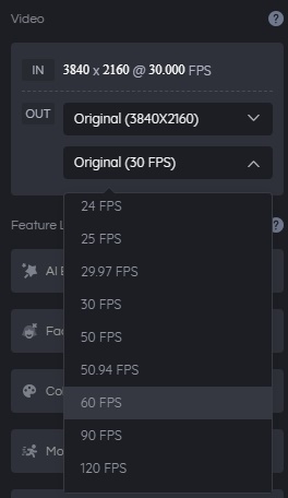 manually set 60fps