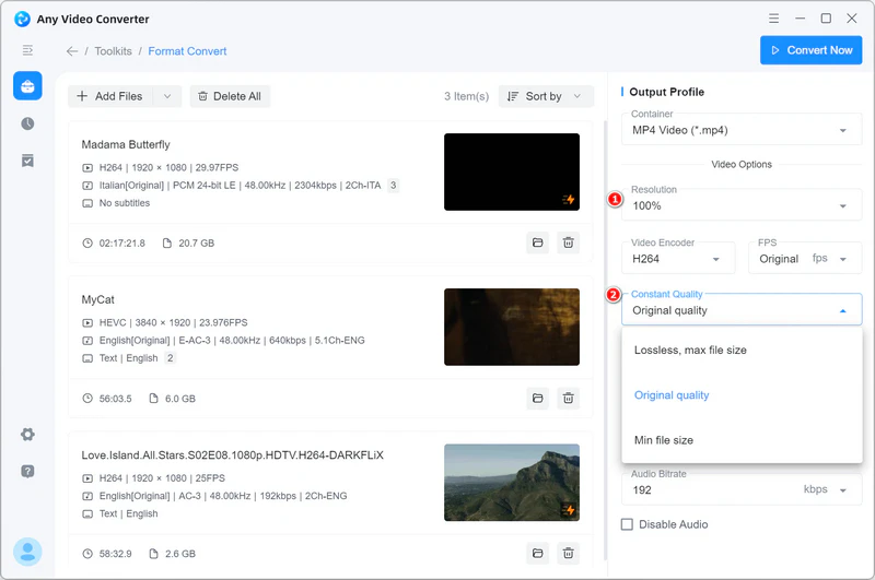 constant quality encoding